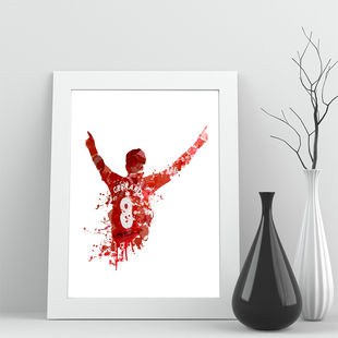 34相框利物浦杰拉德照片迷实木足球装饰墙桌摆件挂框家居酒吧签名