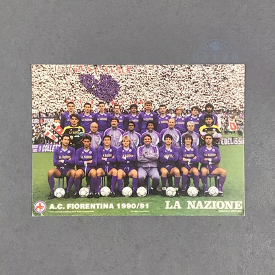 佛罗伦萨1990全家福1991官方明信片白卡6寸尺寸fiorentina