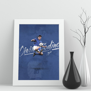 06相框巴乔意大利照片足球迷实木装饰墙摆件挂框礼物家居签名酒吧