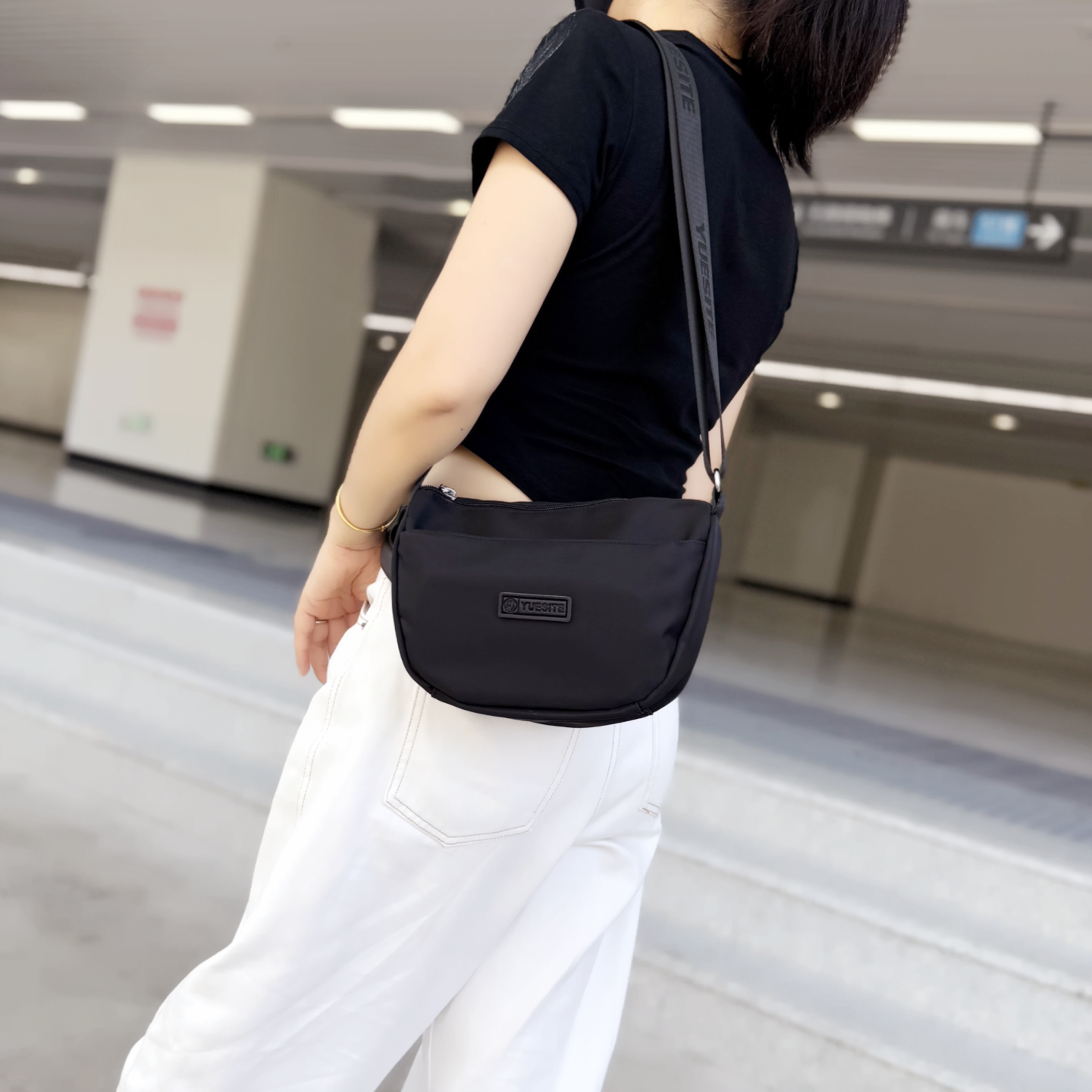 2025新款时尚百搭单肩斜挎包女高级感牛津布休闲大容量轻便饺子包,箱包皮具/热销女包/男包,通用款女包,淘宝优惠券,粉丝福利购,淘宝优惠卷