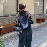 新品主推现货附买家秀拼接牛仔衬衫+阔腿裤两件套661-P165-K228，女装套装/套裙，菡迪欧娜