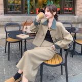 韩系气质小香风毛呢套装裙女2025春季新款休闲高级感半身裙两件套，女装套装/套裙，2C075