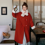 现货主推附买家秀呢料派克服加绒珍珠扣2C075-089A-P215-控298，女装毛呢外套，菡迪欧娜