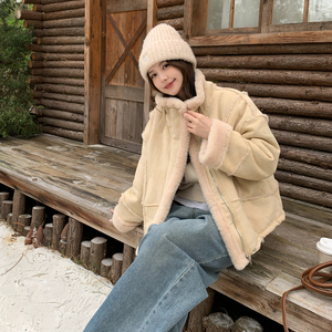 新品 大貨主推款 奶fu黃皮皮毛一體外套910-P205-K298圖片