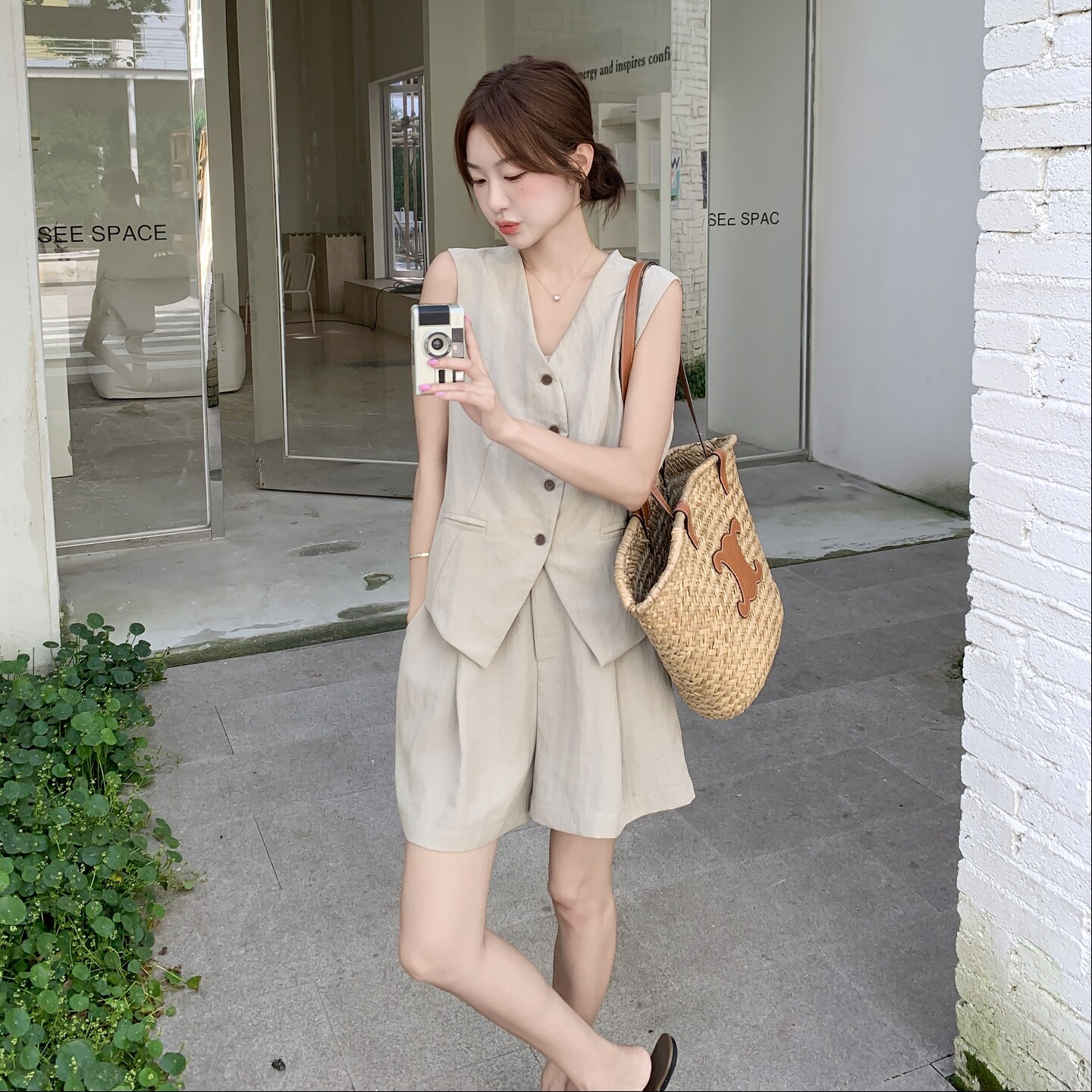 新品主推款老钱风马甲+短款两件套套装2C075-988-P155-K218,女装套装/套裙,2C075