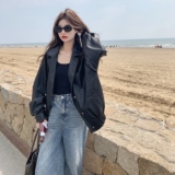 新品大货主推黑色复古高级感皮衣外套2C075-801-P165-K248，女装皮衣，2C075