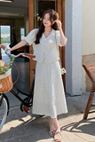 新品肌理感面料上衣+半身裙两件套2C075-169A-P145-K198，女装套装/套裙，2C075