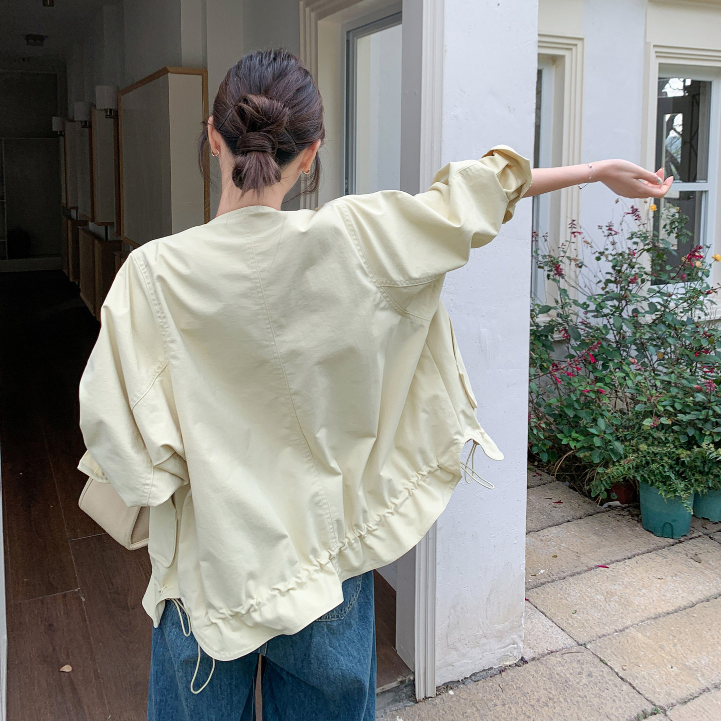 【大货】减龄米黄色外套2C075-26005-P185-K298,女装短外套,2C075