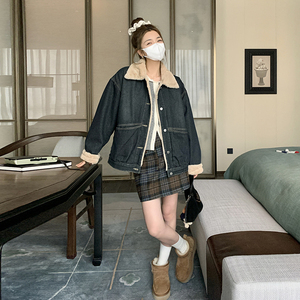 新款  现货 牛仔派克服内胆兔毛保暖外套2C075-281-P185K268图片