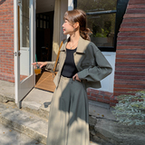 慵懒风松弛感穿搭工装套装裙女2025春季新款韩系上衣半身裙两件套，女装套装/套裙，菡迪欧娜