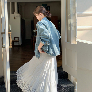 美式复古风牛仔外套女春夏秋2025新款超火好看高级感宽松短款上衣图片