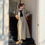 慵懒风松弛感穿搭工装套装裙女2025春季新款韩系上衣半身裙两件套，女装套装/套裙，菡迪欧娜