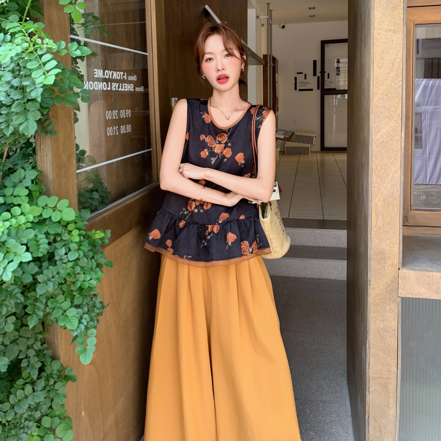 新品主推慵懒印花上衣+阔腿裤两件套套装8698-P175-K258,女装套装/套裙,2C075