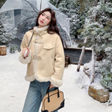 新品大货主推款皮毛一体外套2C075-912-P205-K298，女装皮草，菡迪欧娜