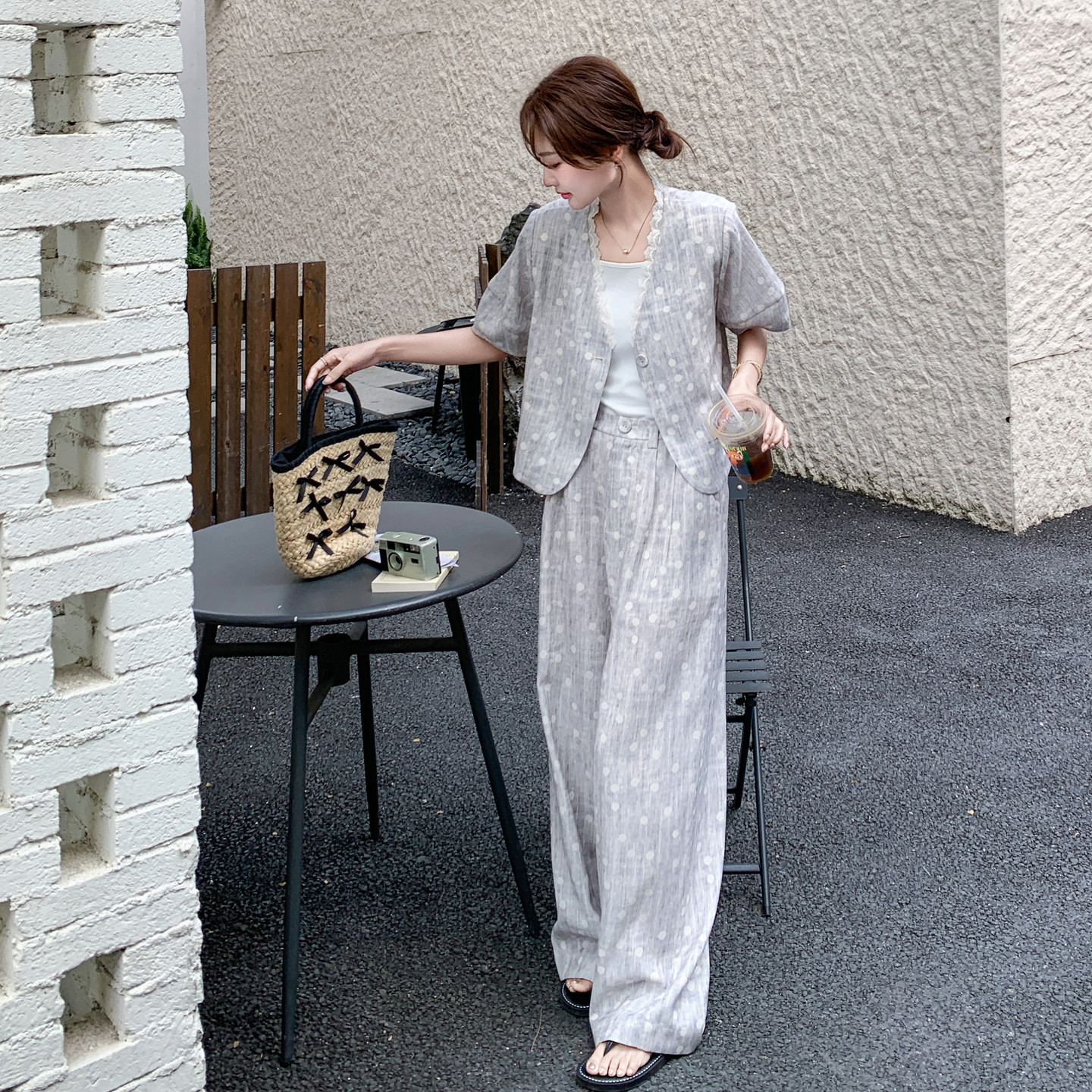 新品韩系圆点套装2C075-9006-P165-K238,女装套装/套裙,2C075