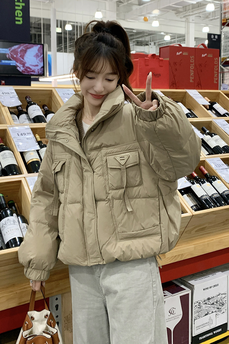 新品主推现货卡其色羽绒服50绒2C075-280-P215控318,女装羽绒服,菡迪欧娜