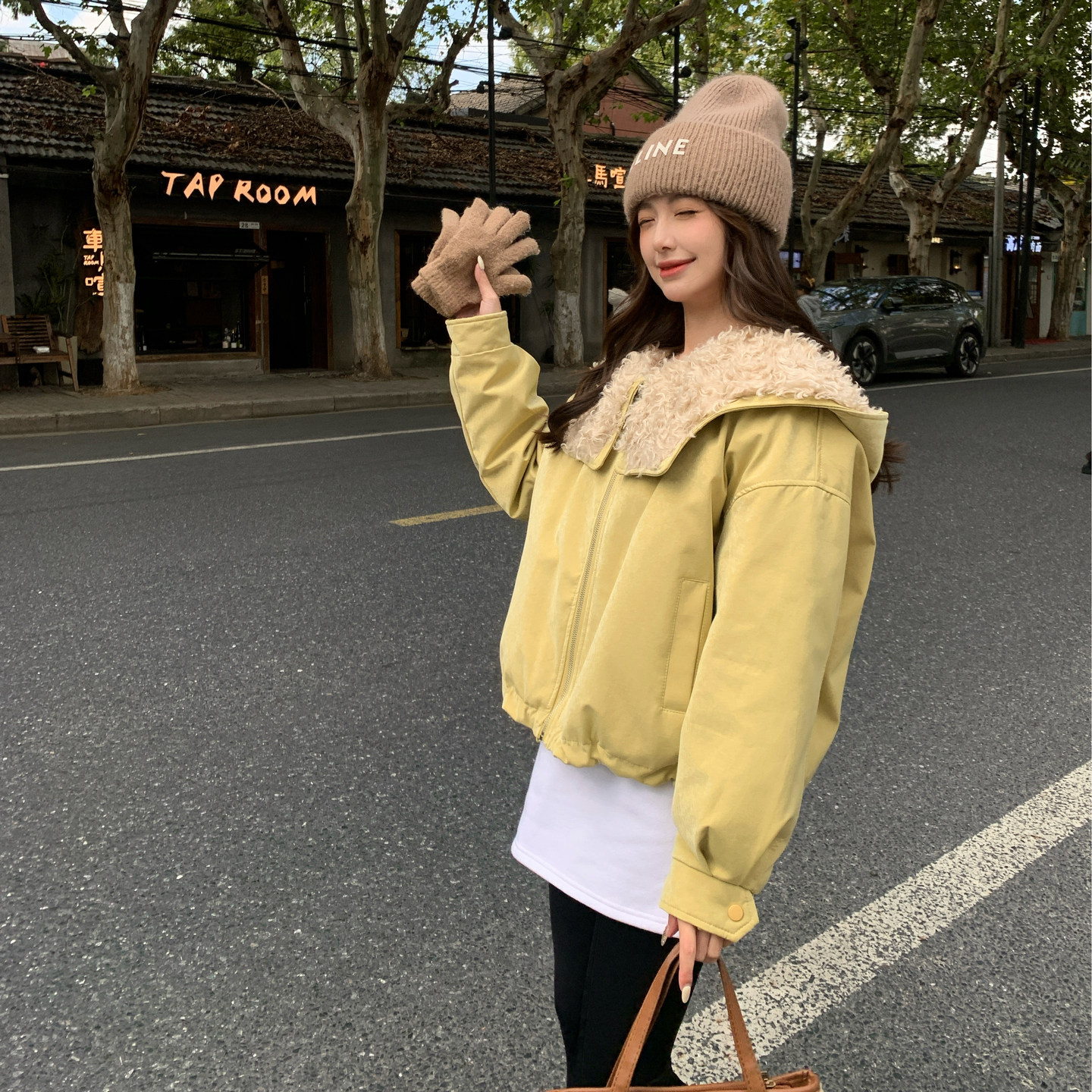 新品大货主推款羊羔毛拼接90白鸭绒内胆派克服外套895-P305-K448,女装羽绒服,2C075