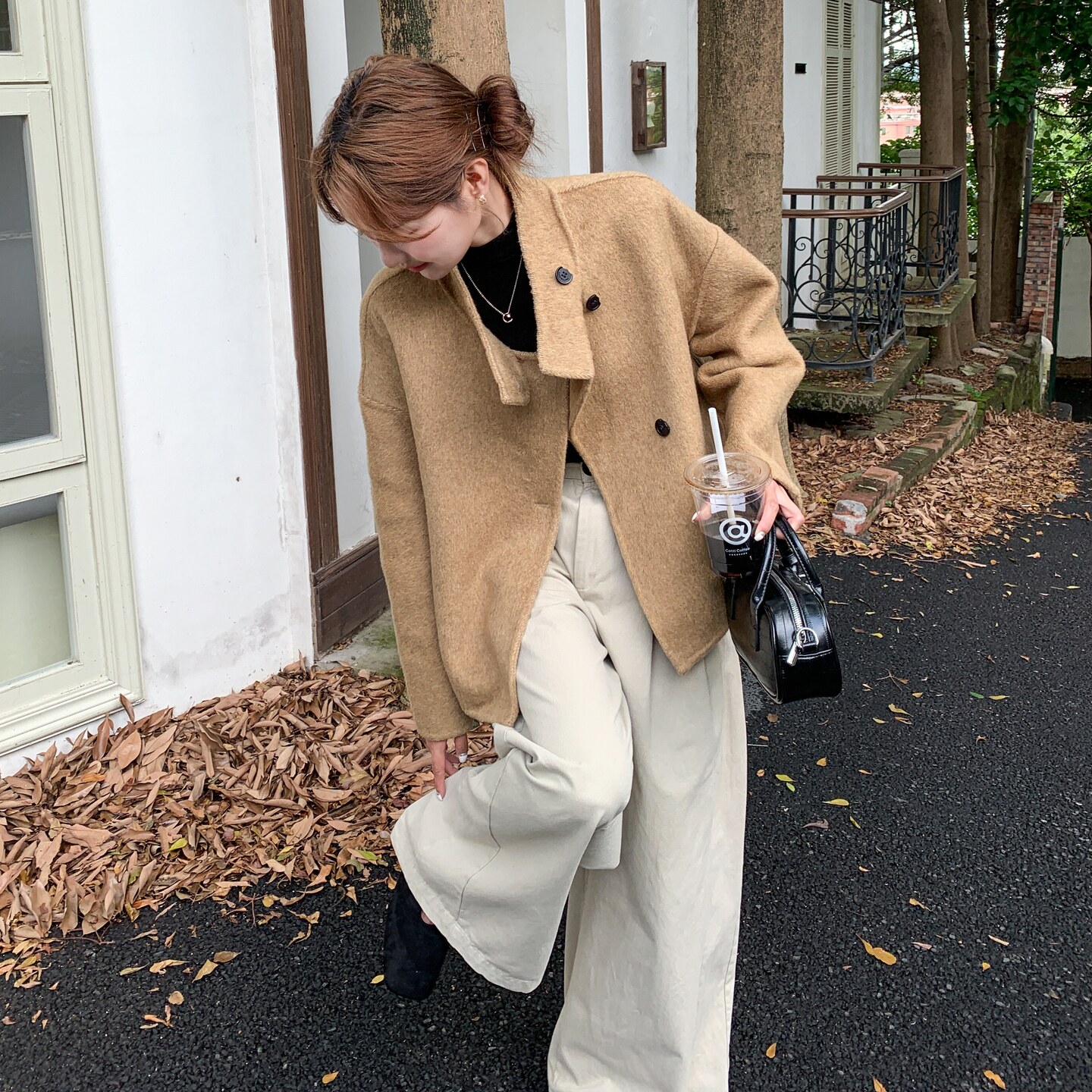 【上新】70毛立领高级感双面呢大衣868-P210-K298,女装毛呢外套,2C075
