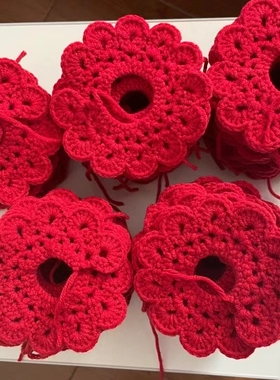 手工钩织编织尖角玫瑰18个花瓣半成品送闺蜜男女朋友礼物DIY摆摊