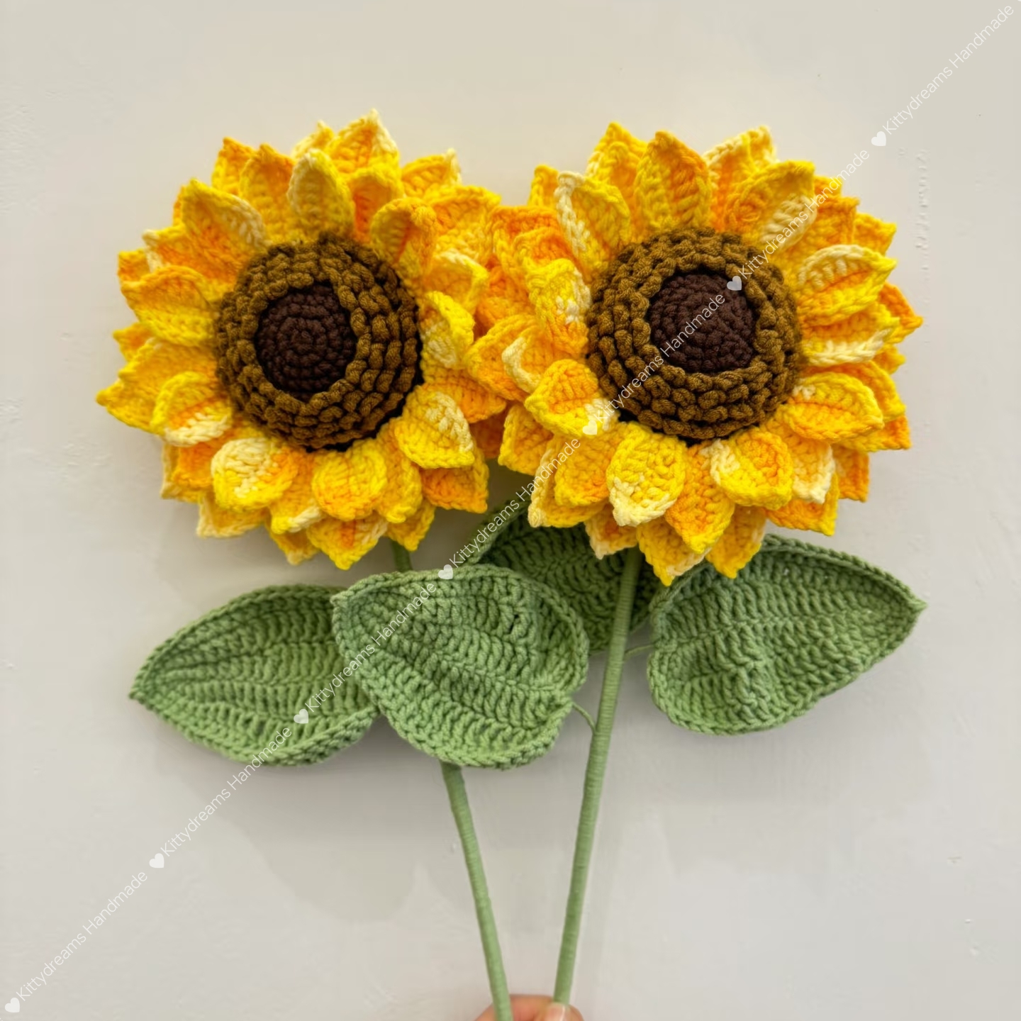 圣诞教师成品手工编织毛线钩织一举夺魁带籽双层向日葵送同学毕业