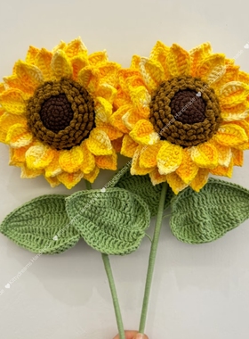 母亲毕业成品手工编织毛线钩织一举夺魁带籽双层向日葵送同学毕业