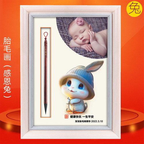吉祥童子生肖纪念品胎毛画包邮