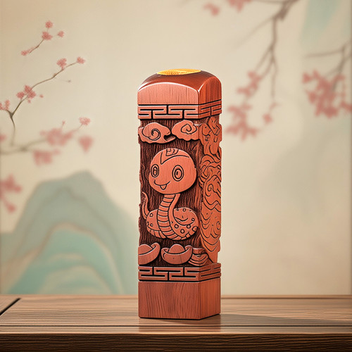 吉祥童子蛇宝宝出生纪念品胎毛章