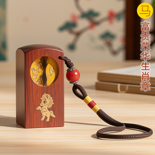 吉祥童子宝宝出生礼物定制胎毛章脐带章婴幼儿纪念品荣华富贵2026