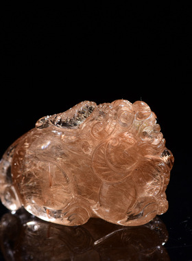 糯米来啦 原创天然铜发晶水晶精雕貔貅吊坠稀有异象水晶 支持定制