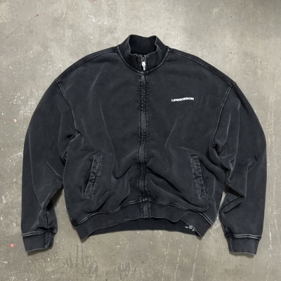 YKK拉链蜡染做旧立领卫衣夹克