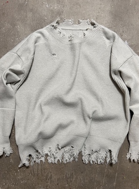 LIFEGOESON 25AW Heavily Distressed糜烂效果破坏针织毛衣