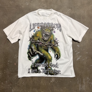 LIFEGOESON 26$$ Thorny TurfF**ker荆棘草皮野人喷绘短袖T恤