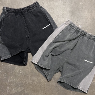 LIFEGOESON 26$$ Paneled Washed Shorts 炒雪花拼接拼色洗水短裤