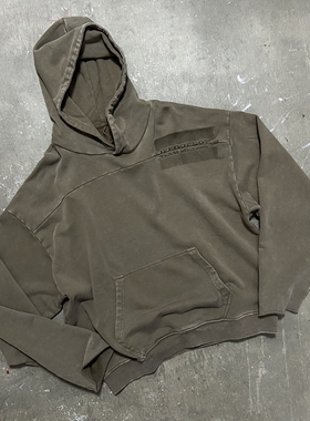 LIFEGOESON 25AW Panelled Hoodie 洗水拼接散边连帽卫衣