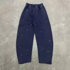 Lifegoeson 25Aw Hand-Sewn Pearl Sweatpants Pearl Batik Fleece-Lined Sweatpants Blue