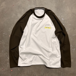 LIFEGOESON 26ws - Raglan Sleeve T-shirt 棕白插肩长袖T