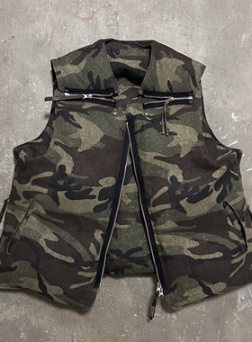 LIFEGOESON 25AW sleeveless jacket'Shrapnel' 弹片迷彩无袖棉服