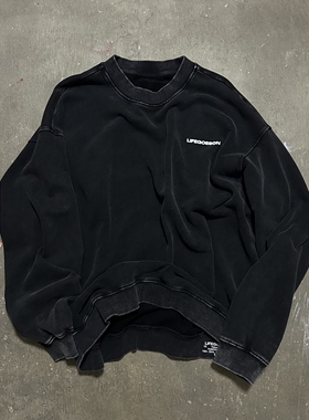 LIFEGOESON 25AW Washed Sweatshirt  Boxy 洗水短宽圆领卫衣