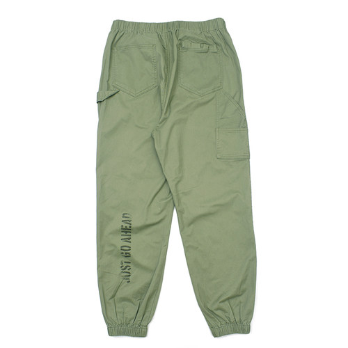 日式复古做旧水洗工装束脚裤