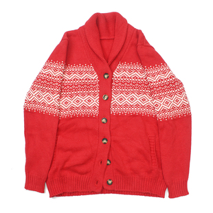 图腾毛衣 复古经典 vintage休闲针织古着外套669 美式 民族风青果领