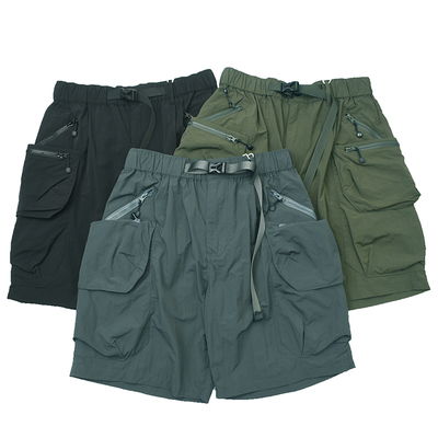 小众复古做旧水洗机能短裤