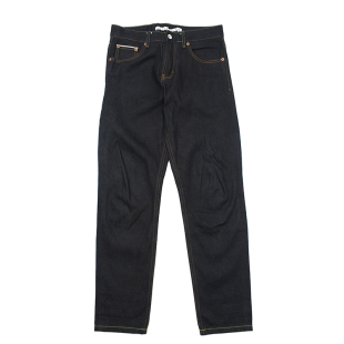 092 咔叽Vintage男女长裤 红白边赤耳 小众复古做旧水洗原色牛仔裤