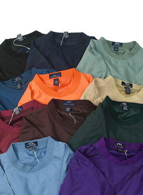 古着球衣 美式复古双层薄款棒球服vintage素色休闲宽松运动服6535