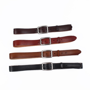 厚实耐草针扣头层牛皮腰带13 原汁原味 粗圹复古Vintage皮带