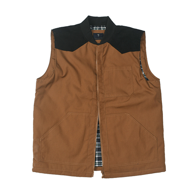 美式复古做旧水洗细帆布工装马甲