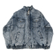 炒雪花 古着外套1030 宽松廓版 Vintage复古做旧水洗立领夹克经典 版