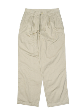 双褶布裤 日式复古做旧水洗休闲裤 日常休闲宽松基础舒适长裤6801