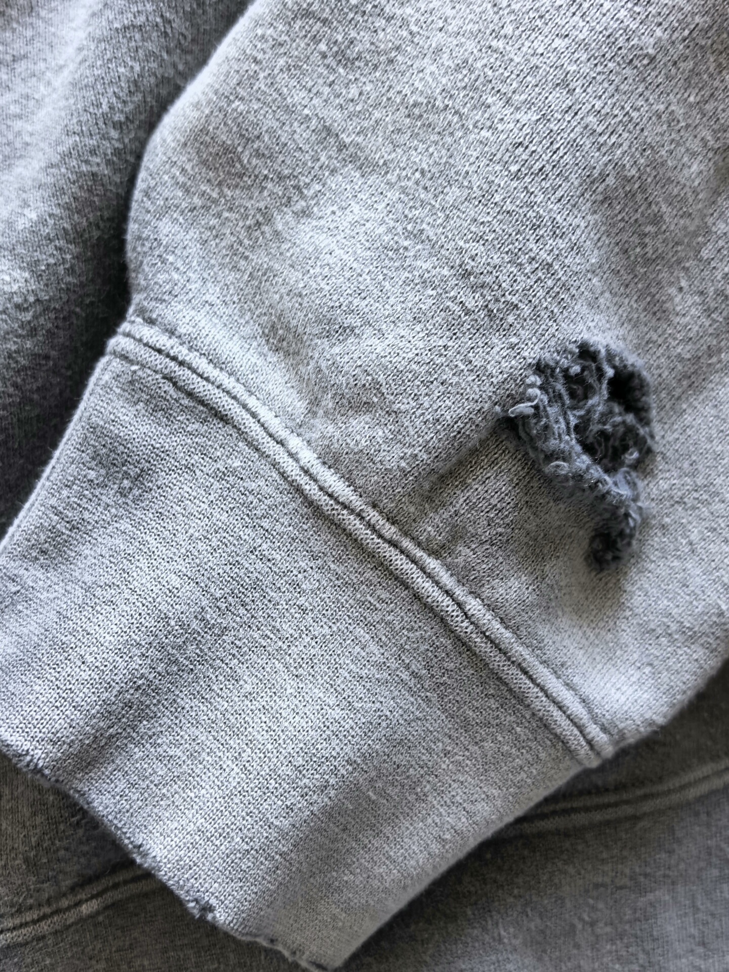 visvim Distressed Crewneck Sweatshirt — detail