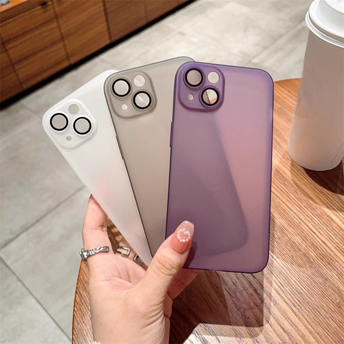 宁宁 简约高级超薄磨砂半透明带镜头膜软男女iPhone16 MobileCase