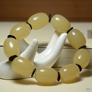 新疆和田玉手串米黄玉节节高升手链路路通手链手串戈壁玉手链挂件